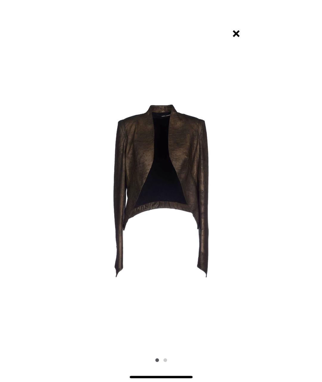 ISABEL BENENATO Коричневый кожаный жакет/пиджак, фото 3