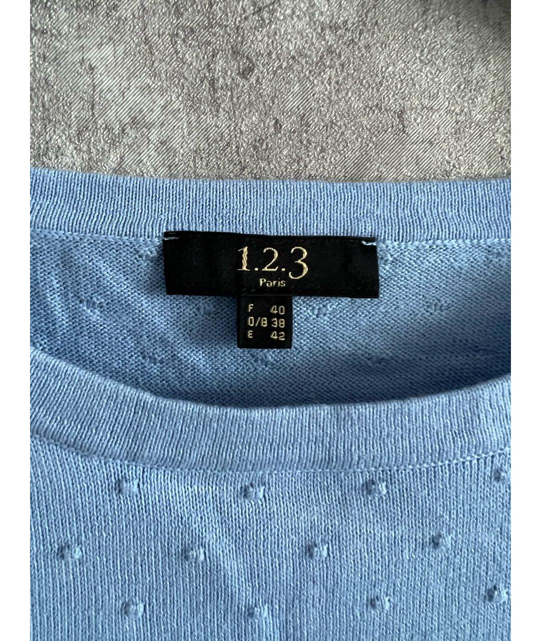 123 Голубой хлопковый джемпер / свитер, фото 3