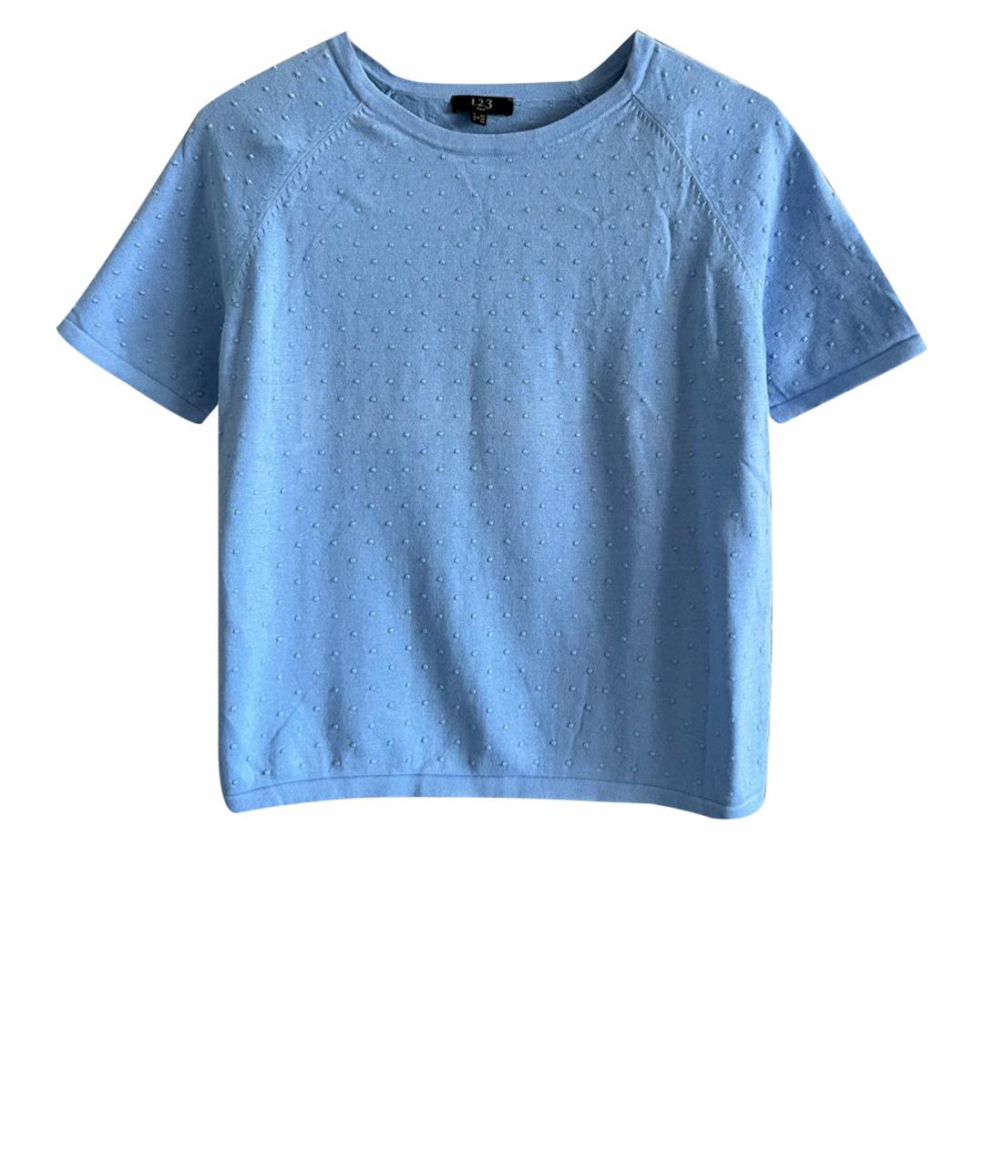 123 Голубой хлопковый джемпер / свитер, фото 1