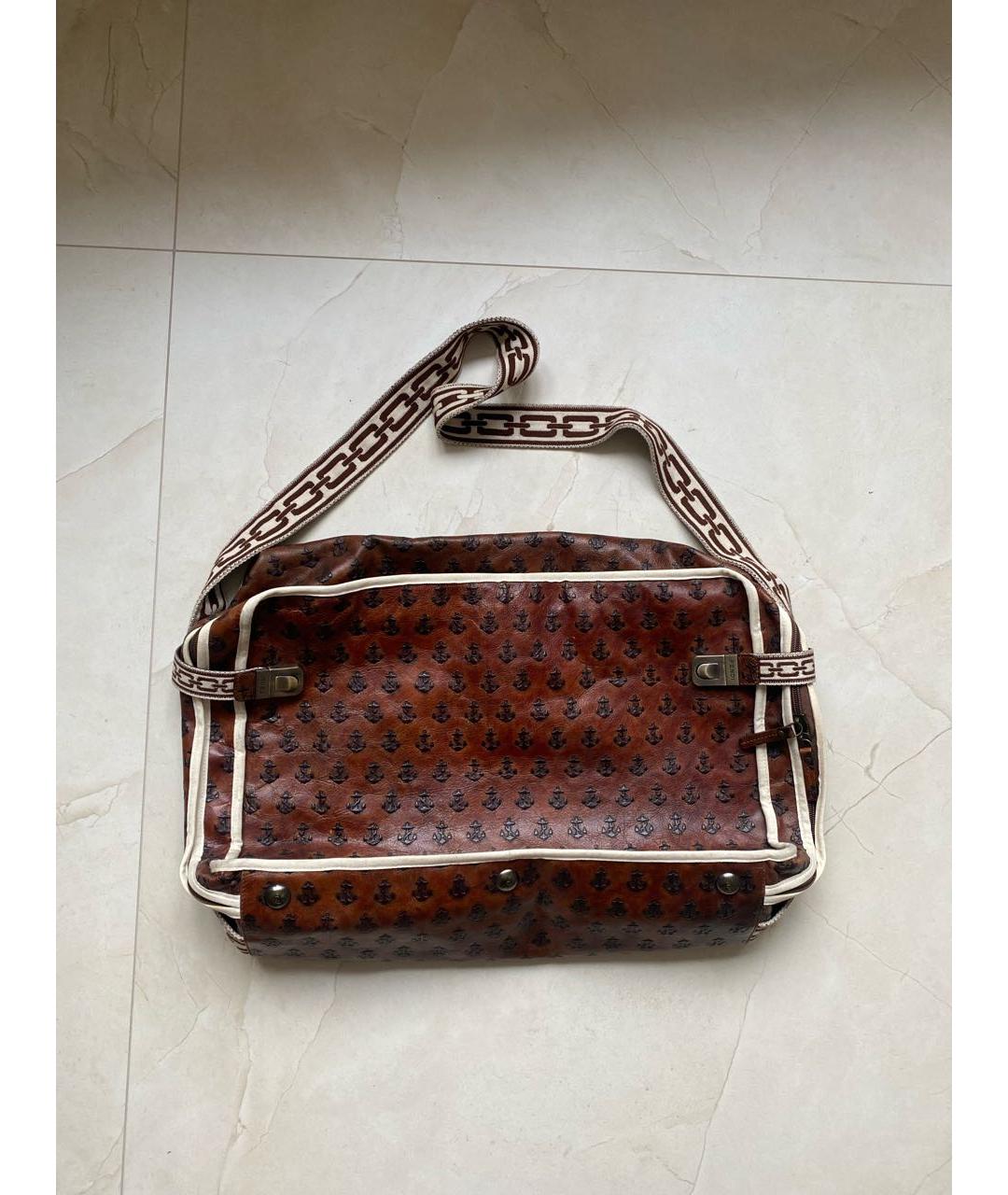 FENDI Коричневая кожаная дорожная/спортивная сумка, фото 11