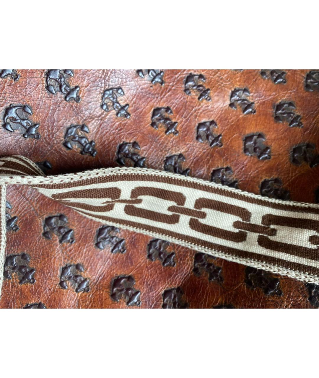 FENDI Коричневая кожаная дорожная/спортивная сумка, фото 7