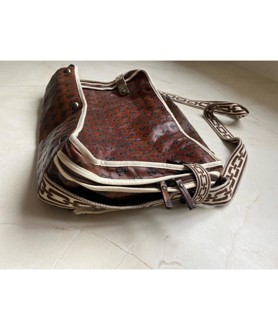 FENDI Коричневая кожаная дорожная/спортивная сумка, фото 2