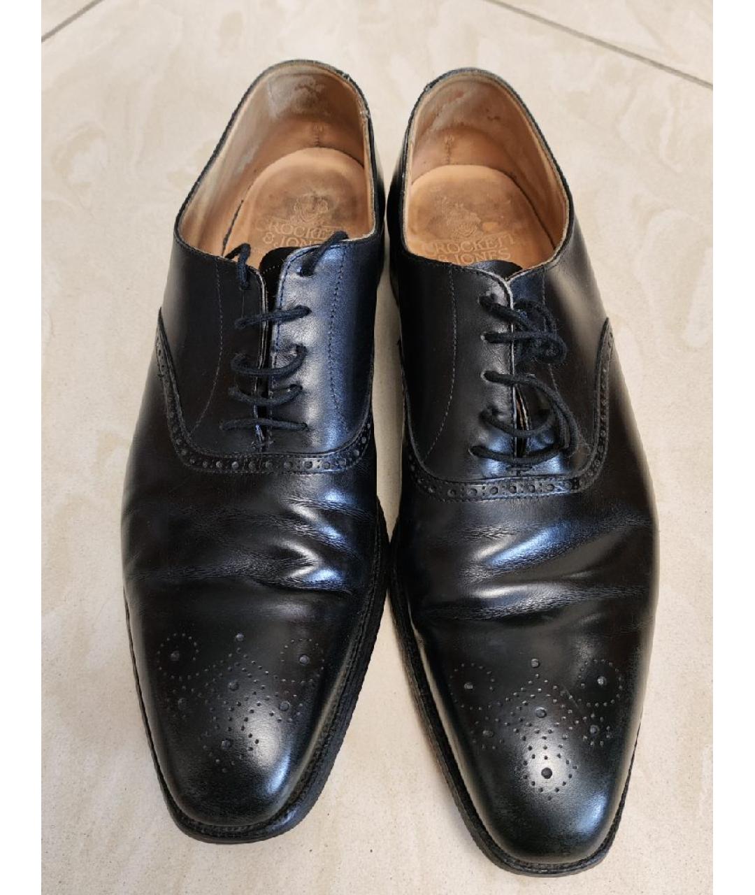 CROCKETT & JONES Черные кожаные туфли, фото 2