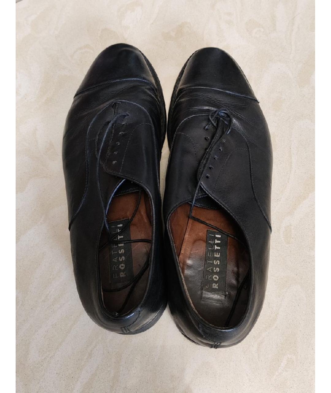 FRATELLI ROSSETTI Черные кожаные туфли, фото 3