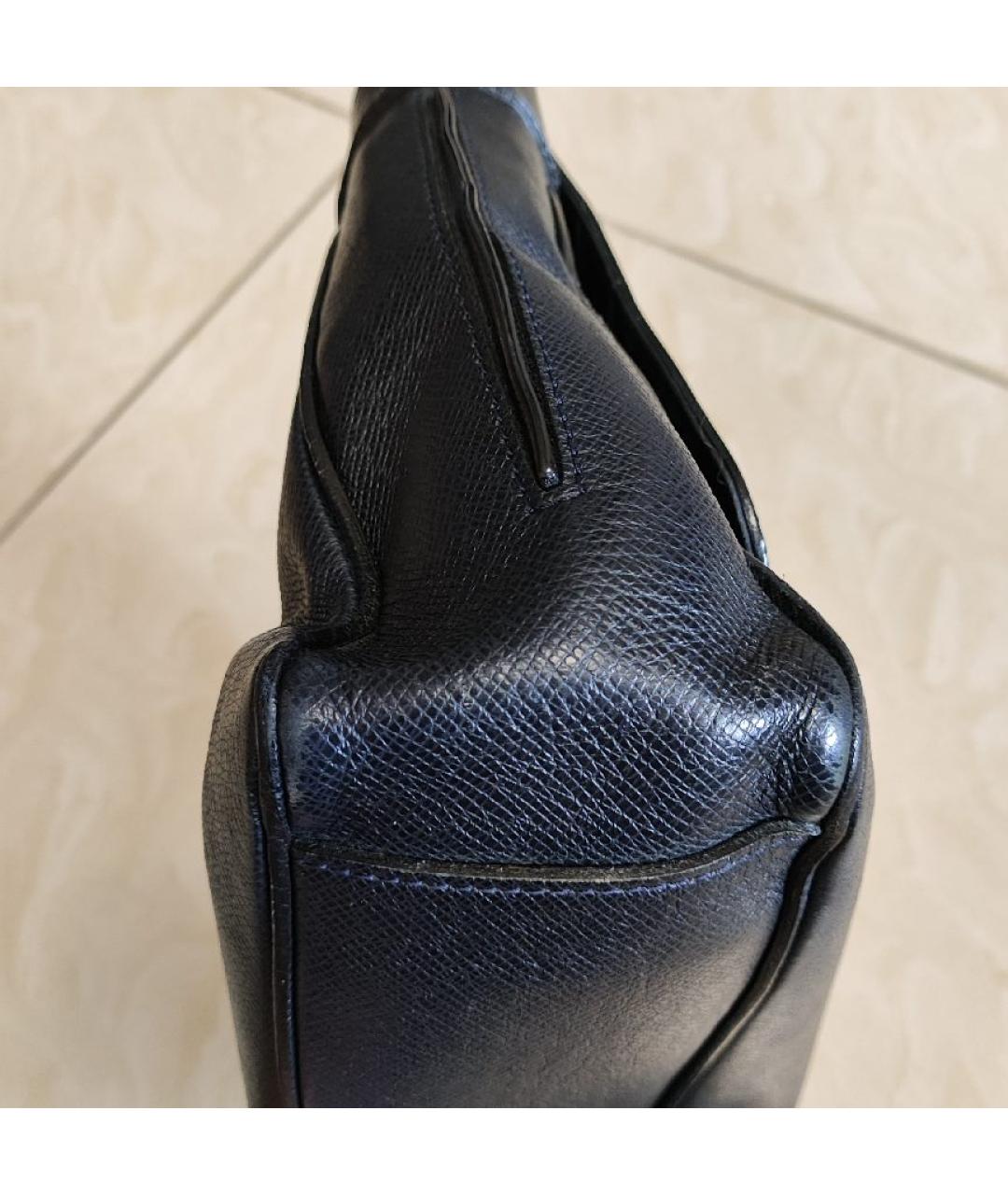 LOUIS VUITTON Темно-синяя кожаная сумка на плечо, фото 7