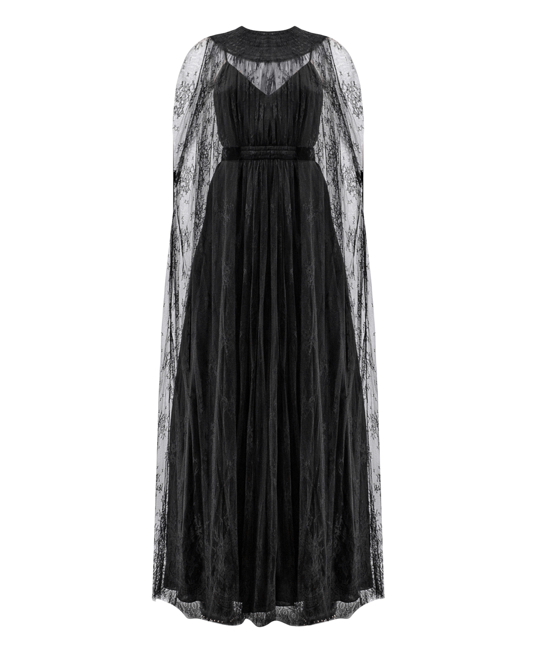 VALENTINO Черное кружевное вечернее платье, фото 1