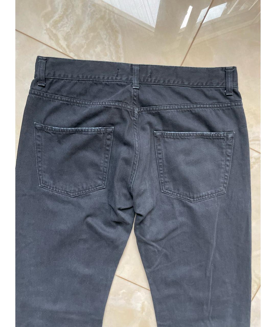 JUST CAVALLI Антрацитовые хлопковые прямые джинсы, фото 5