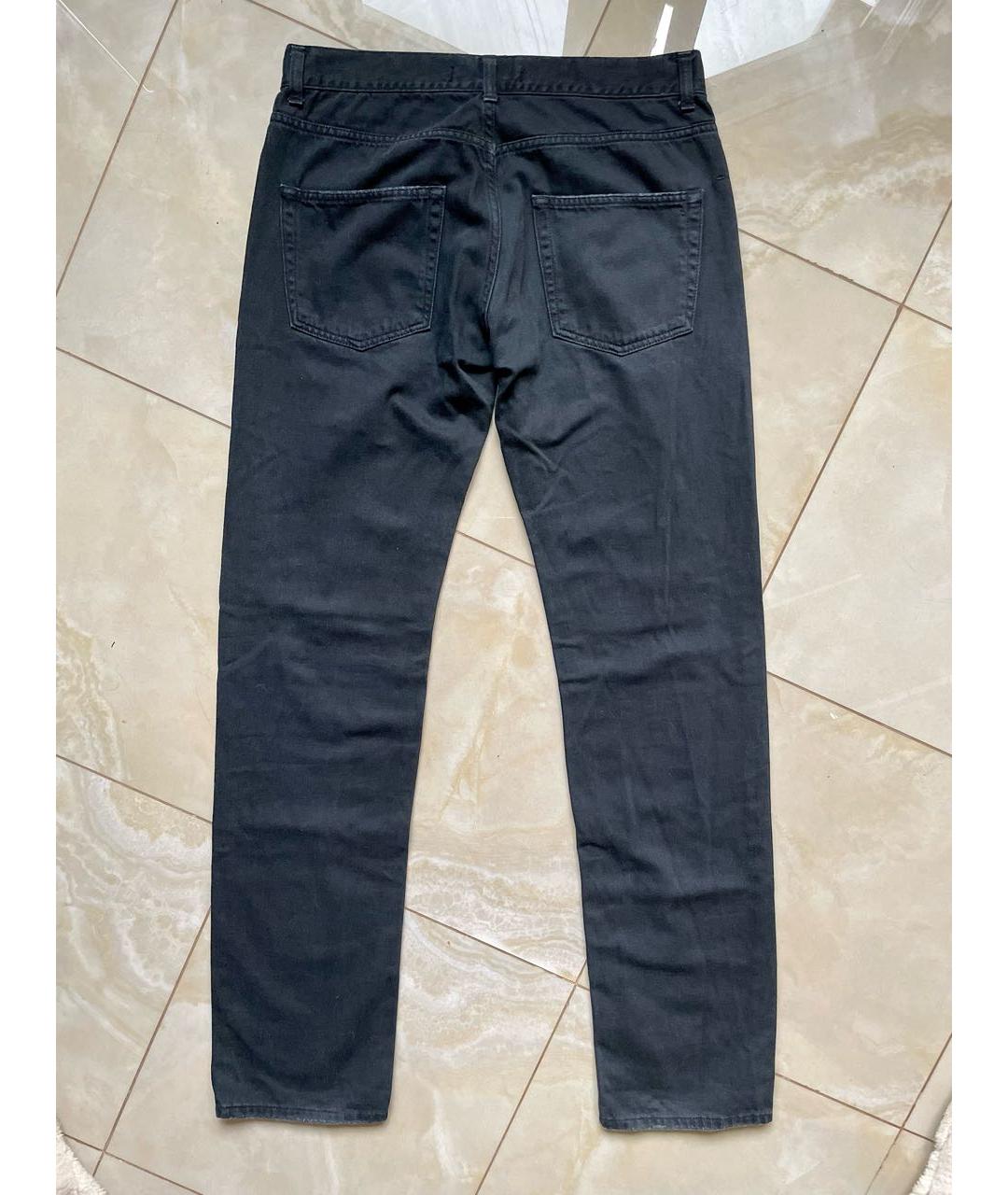 JUST CAVALLI Антрацитовые хлопковые прямые джинсы, фото 2