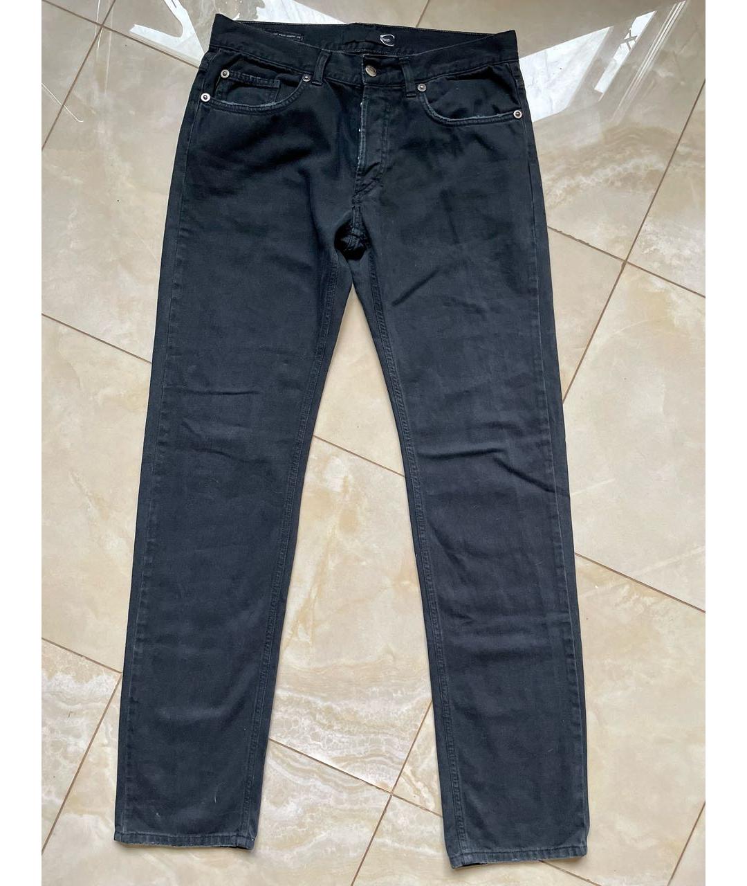 JUST CAVALLI Антрацитовые хлопковые прямые джинсы, фото 6