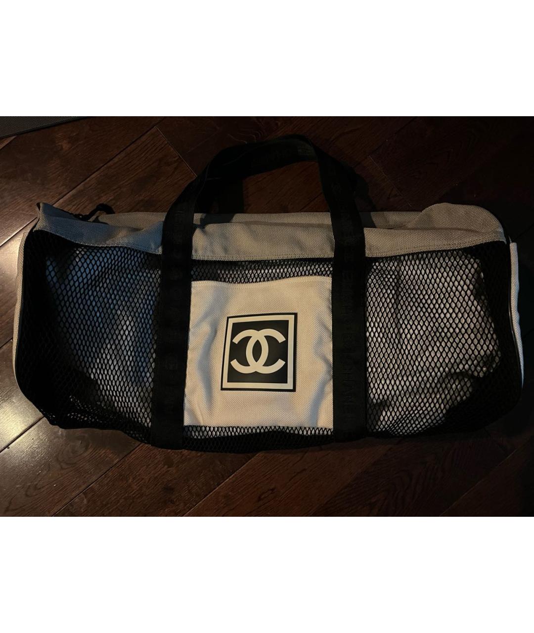 CHANEL Антрацитовая синтетическая дорожная/спортивная сумка, фото 8