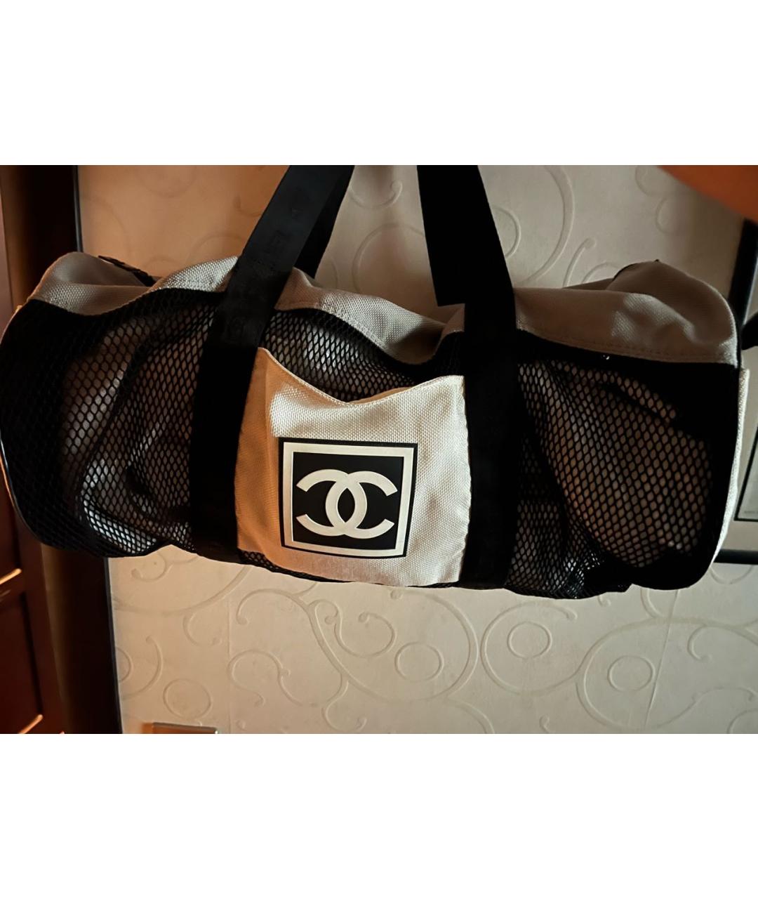 CHANEL Антрацитовая синтетическая дорожная/спортивная сумка, фото 3