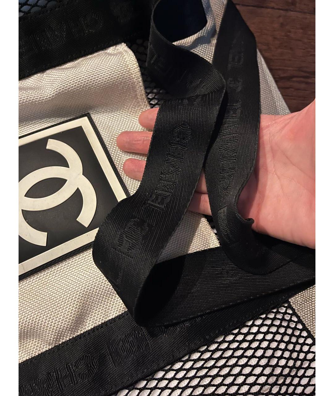 CHANEL Антрацитовая синтетическая дорожная/спортивная сумка, фото 6