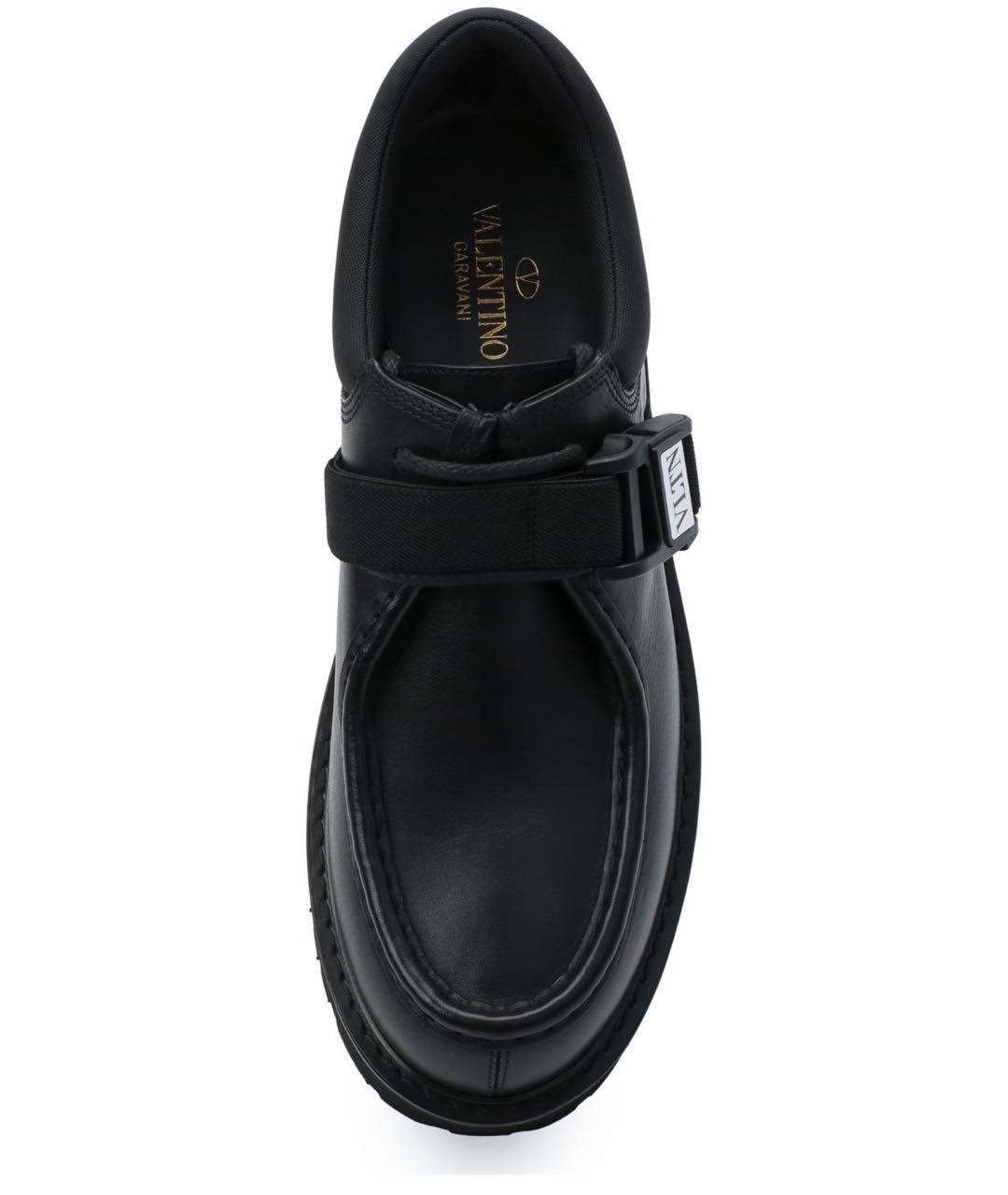 VALENTINO Черные кожаные низкие ботинки, фото 4