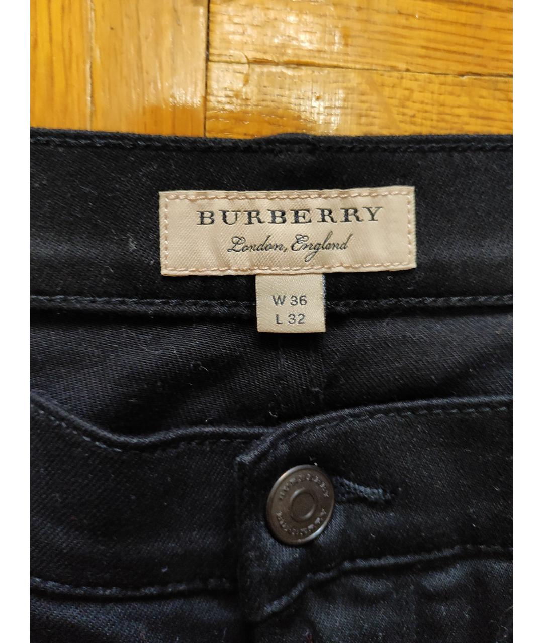 BURBERRY Черные хлопковые джинсы скинни, фото 3