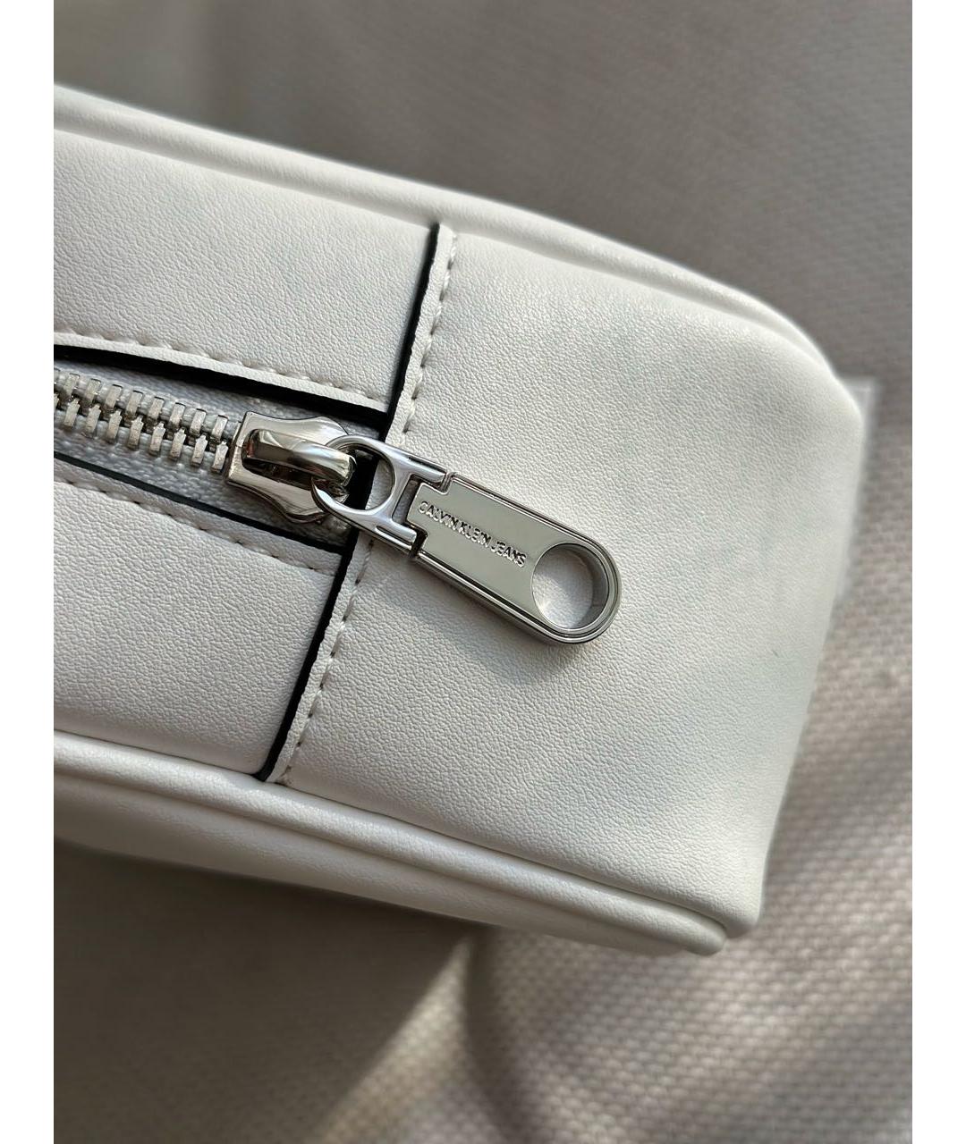 CALVIN KLEIN Белая сумка через плечо из искусственной кожи, фото 5