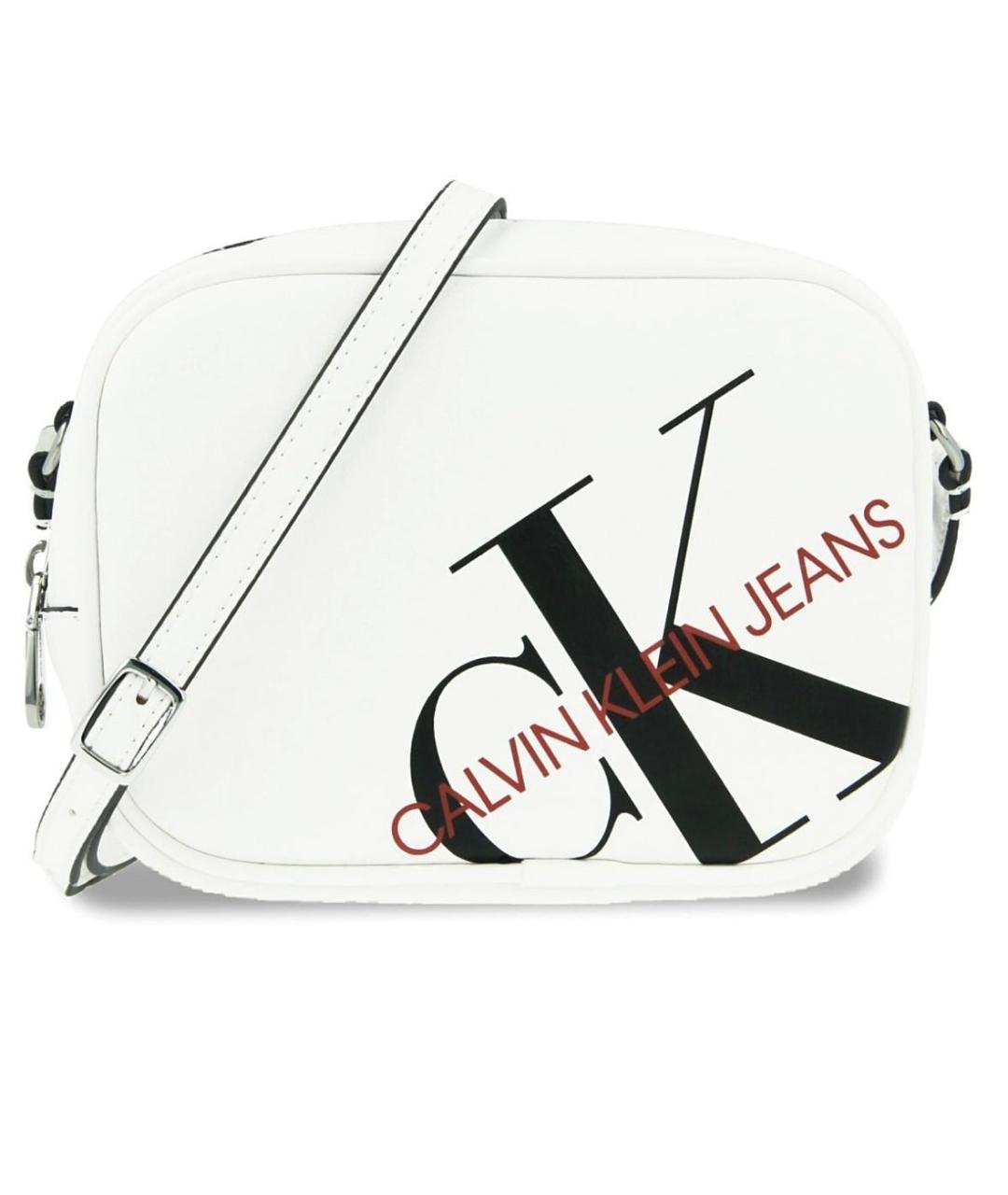 CALVIN KLEIN Белая сумка через плечо из искусственной кожи, фото 1