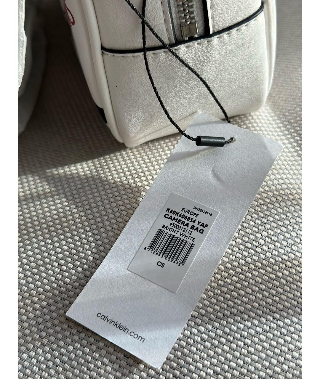 CALVIN KLEIN Белая сумка через плечо из искусственной кожи, фото 6