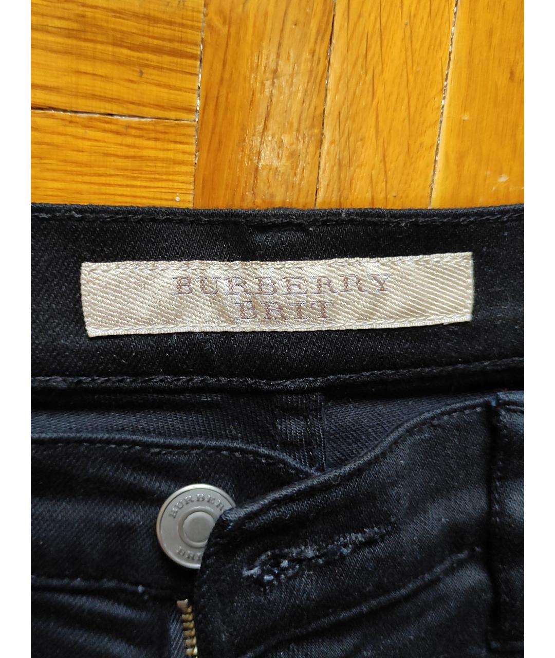BURBERRY Черные хлопковые прямые джинсы, фото 4