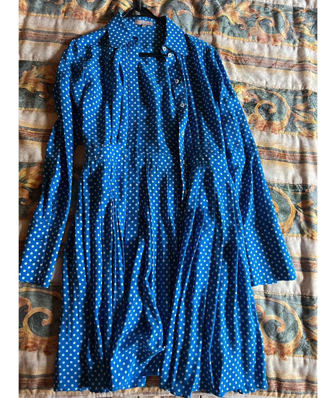 MICHAEL KORS COLLECTION Бирюзовое шелковое коктейльное платье, фото 5