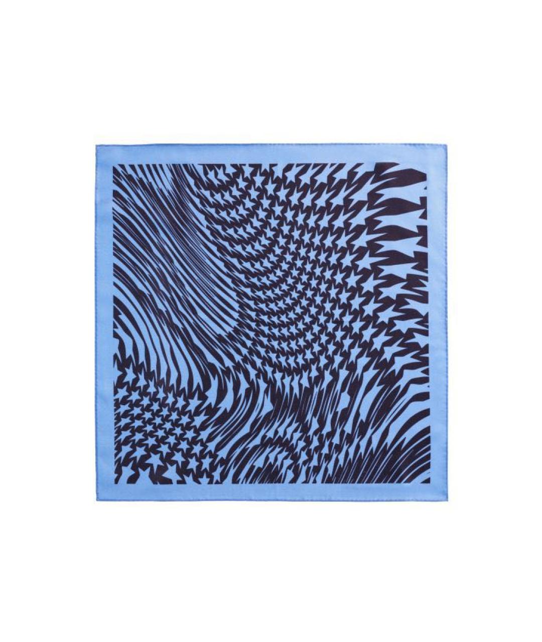 MUGLER Голубой шелковый шарф, фото 1