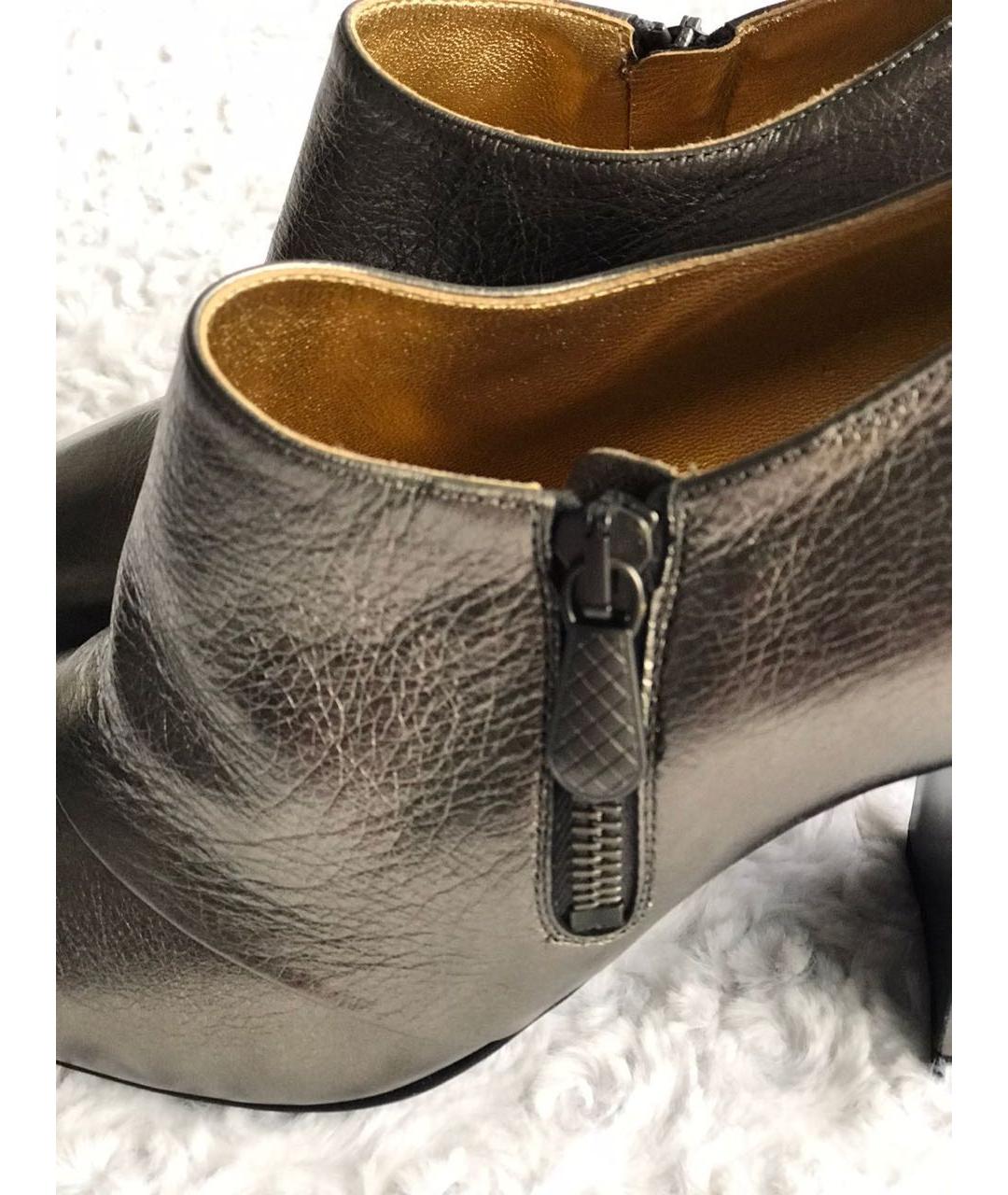 BOTTEGA VENETA Серебряные кожаные ботильоны, фото 6