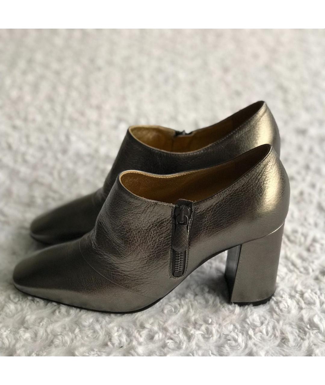 BOTTEGA VENETA Серебряные кожаные ботильоны, фото 9