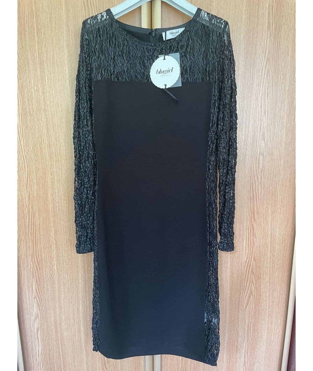 BLUGIRL Черное вискозное повседневное платье, фото 5