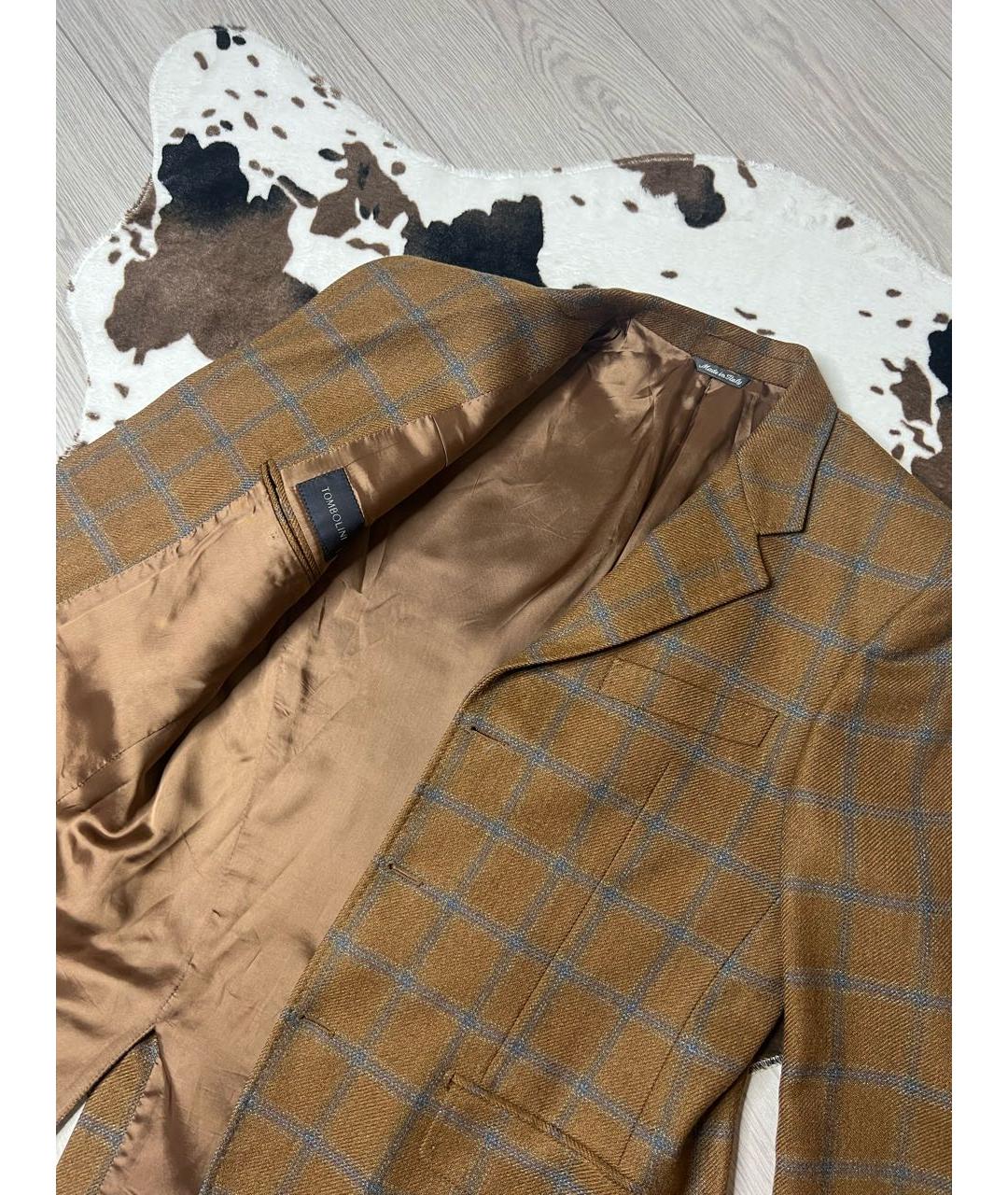 TOMBOLINI Горчичный шерстяной пиджак, фото 5