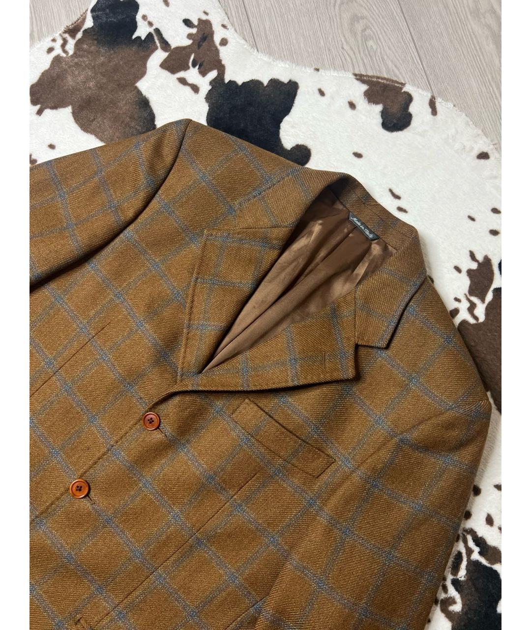 TOMBOLINI Горчичный шерстяной пиджак, фото 3