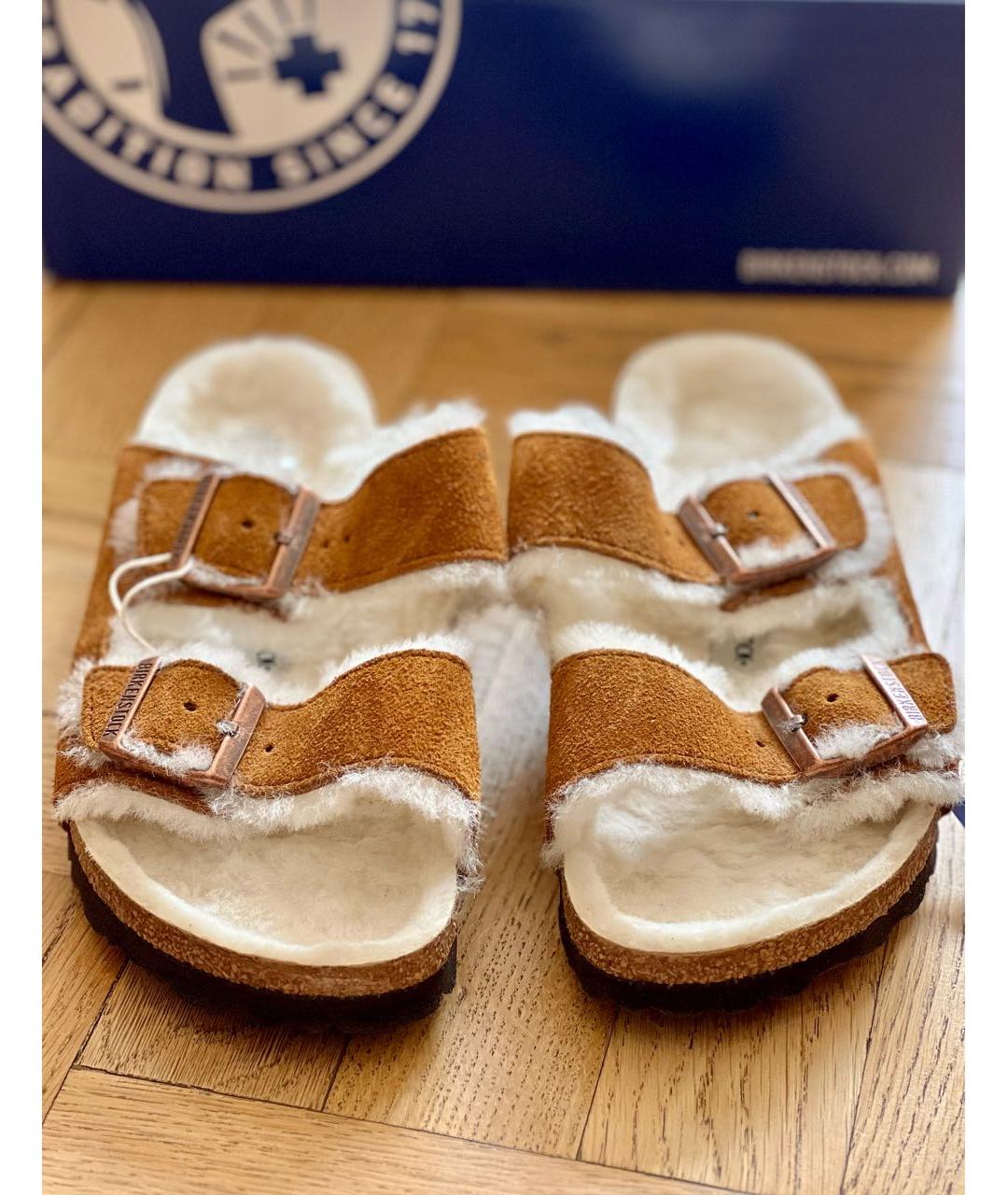 BIRKENSTOCK Коричневые замшевые сандалии, фото 2