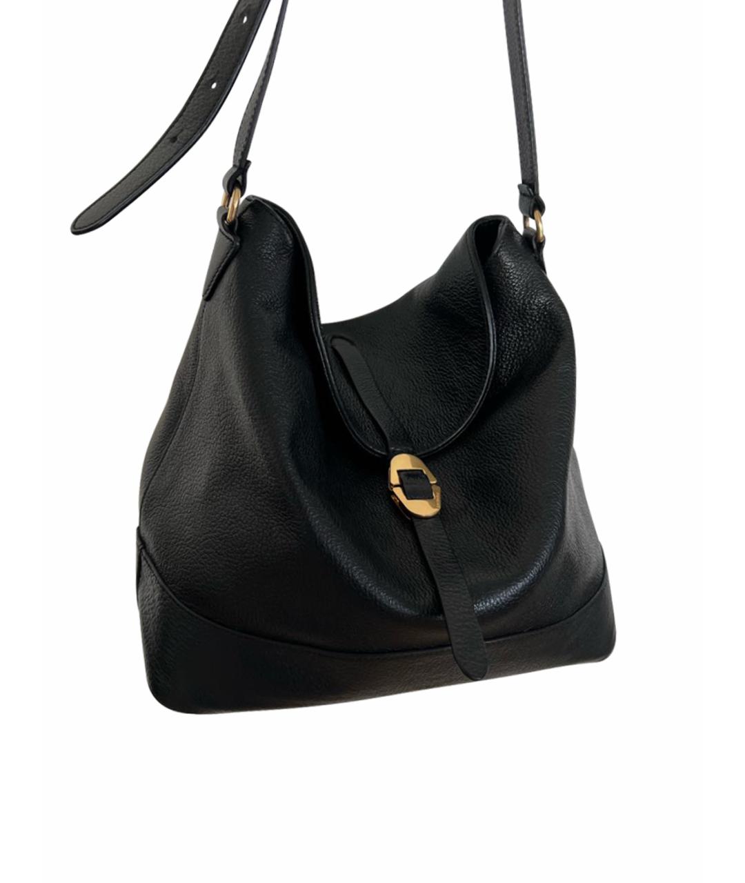 COCCINELLE Черная кожаная сумка тоут, фото 1