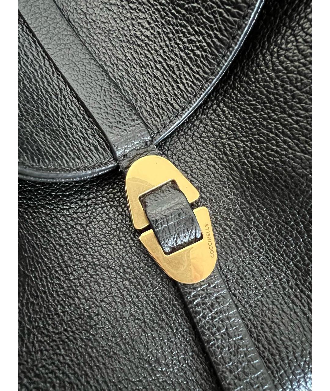COCCINELLE Черная кожаная сумка тоут, фото 5
