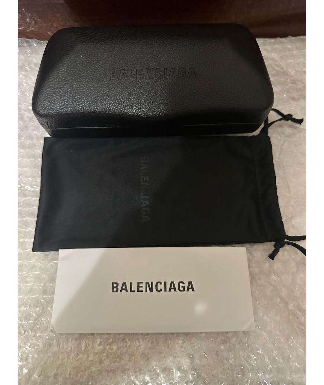 BALENCIAGA Серебряные пластиковые солнцезащитные очки, фото 4