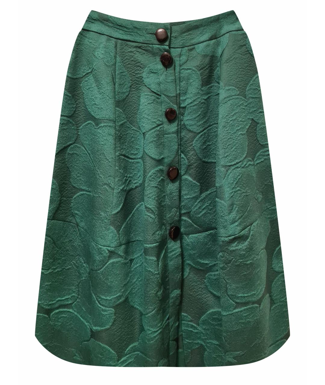 CAROLINA HERRERA Зеленая шерстяная юбка миди, фото 1