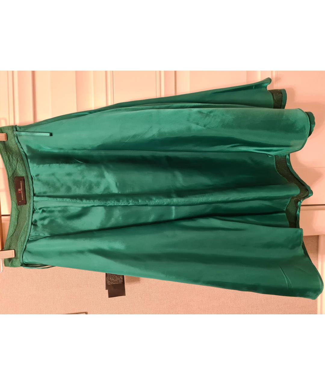 CAROLINA HERRERA Зеленая шерстяная юбка миди, фото 4