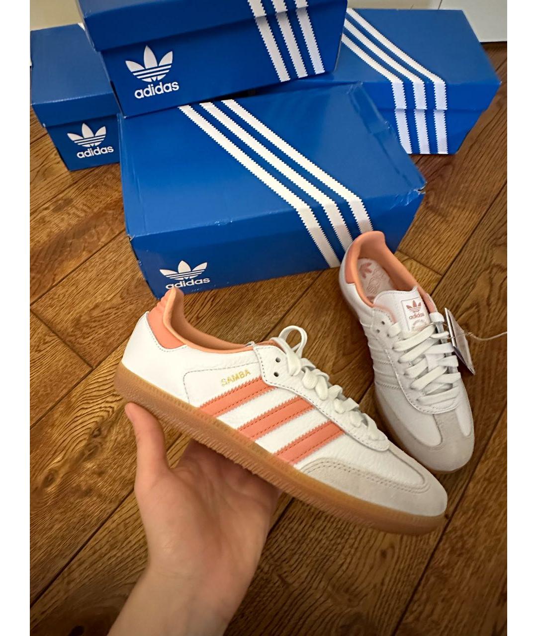 ADIDAS Белые кожаные кеды, фото 5
