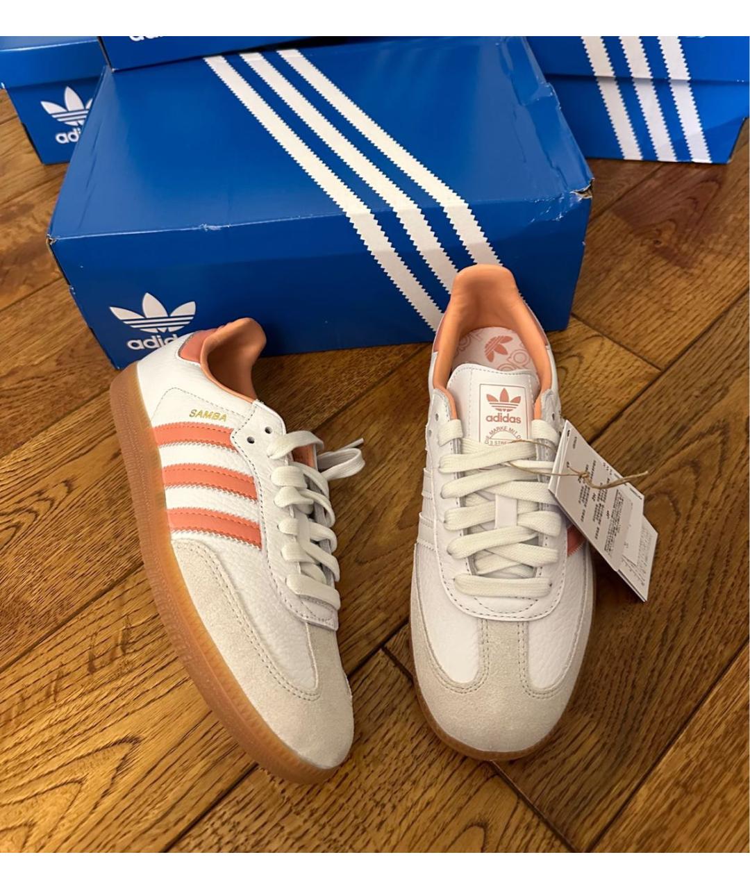 ADIDAS Белые кожаные кеды, фото 3