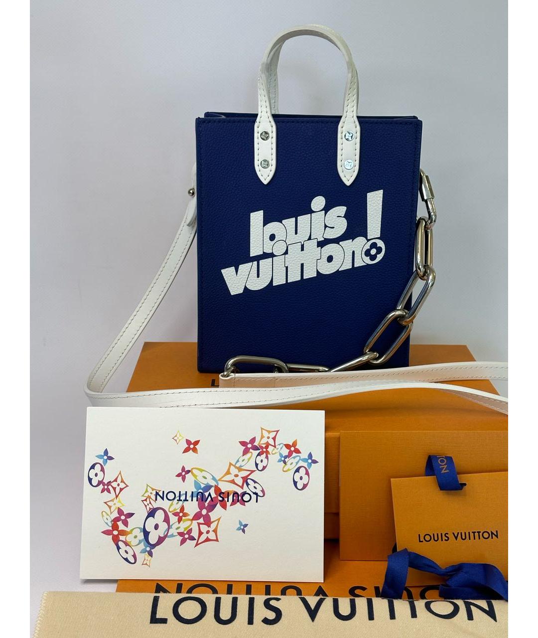 LOUIS VUITTON Темно-синяя кожаная сумка на плечо, фото 5
