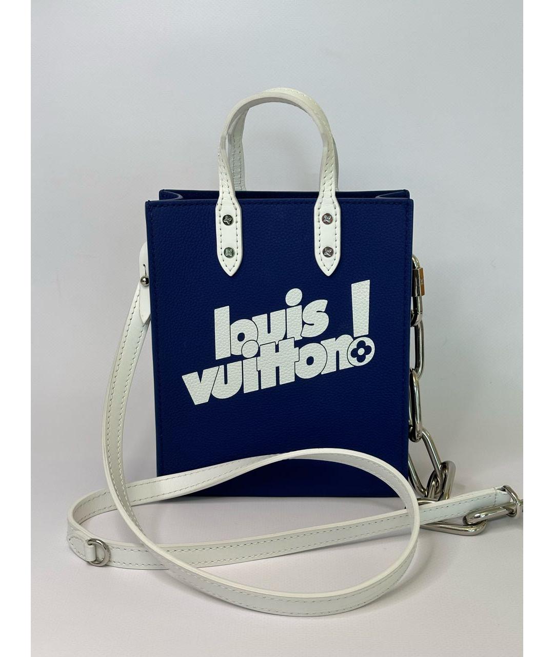 LOUIS VUITTON Темно-синяя кожаная сумка на плечо, фото 9