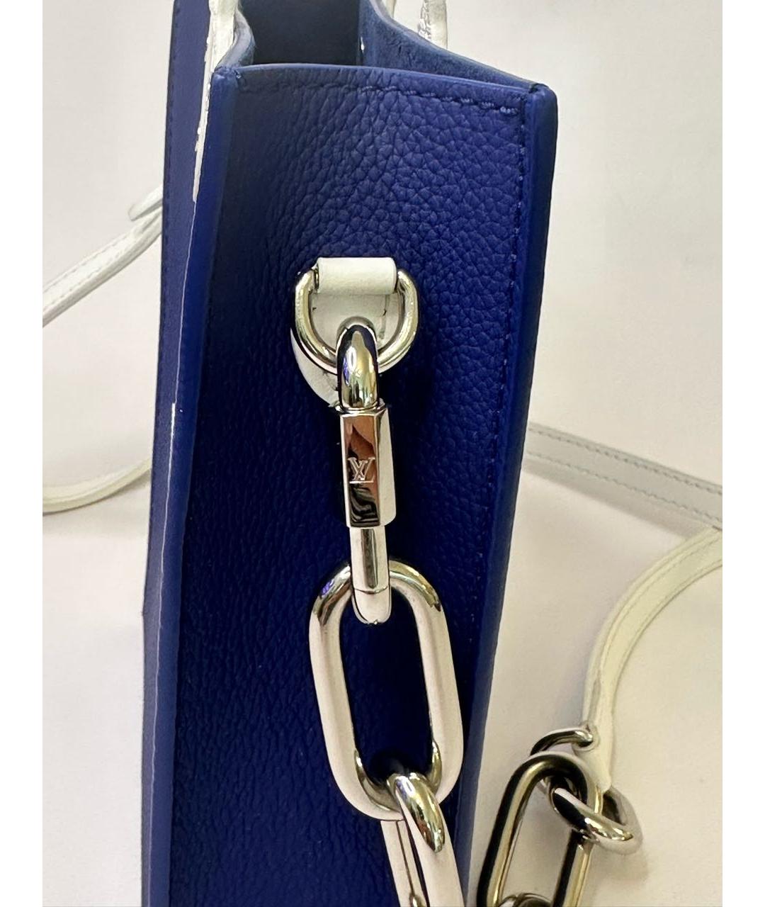 LOUIS VUITTON Темно-синяя кожаная сумка на плечо, фото 7
