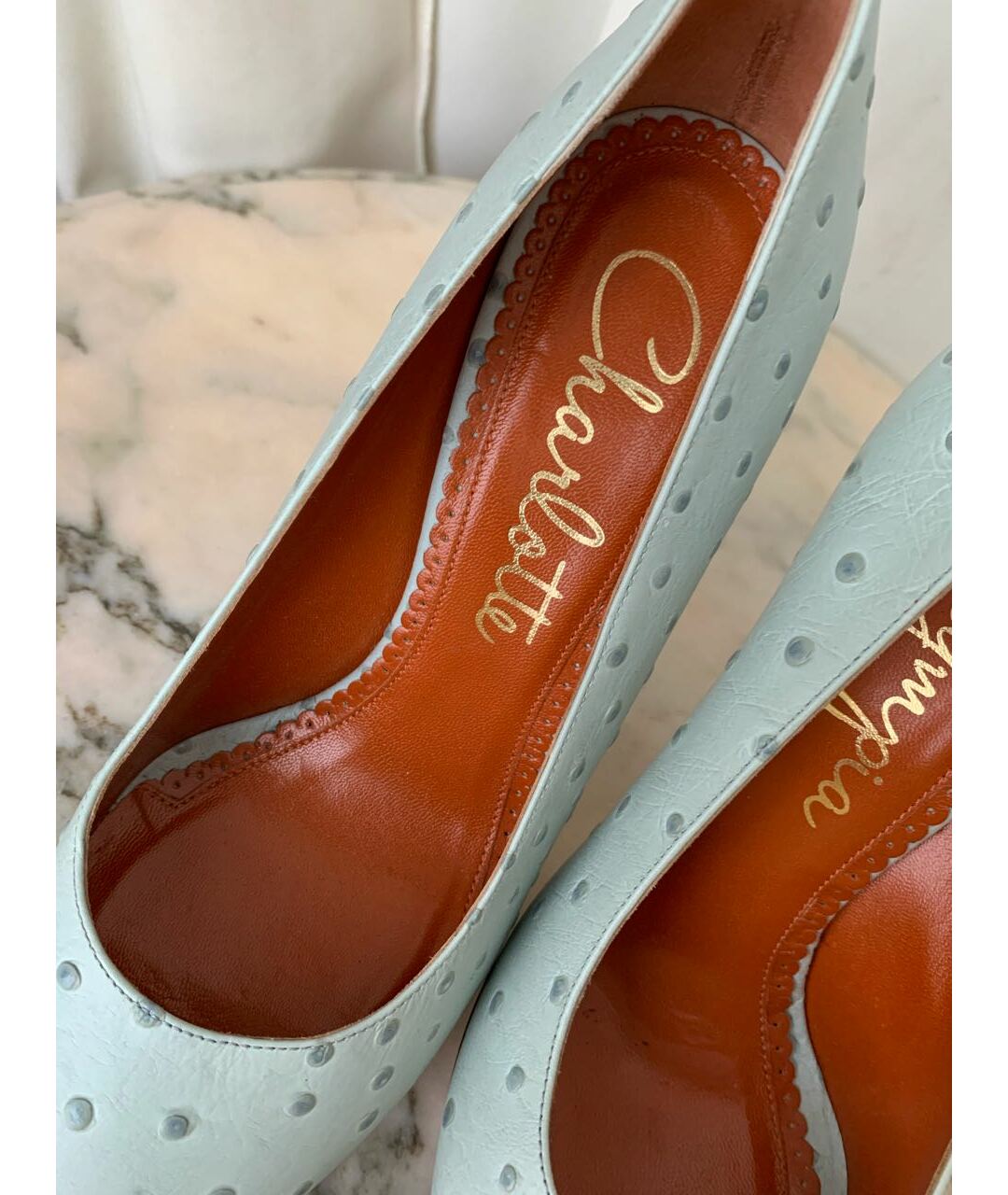 CHARLOTTE OLYMPIA Бирюзовые кожаные туфли, фото 8