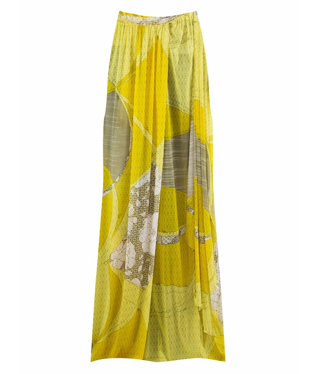 EMILIO PUCCI Желтая полиамидовая юбка макси, фото 1