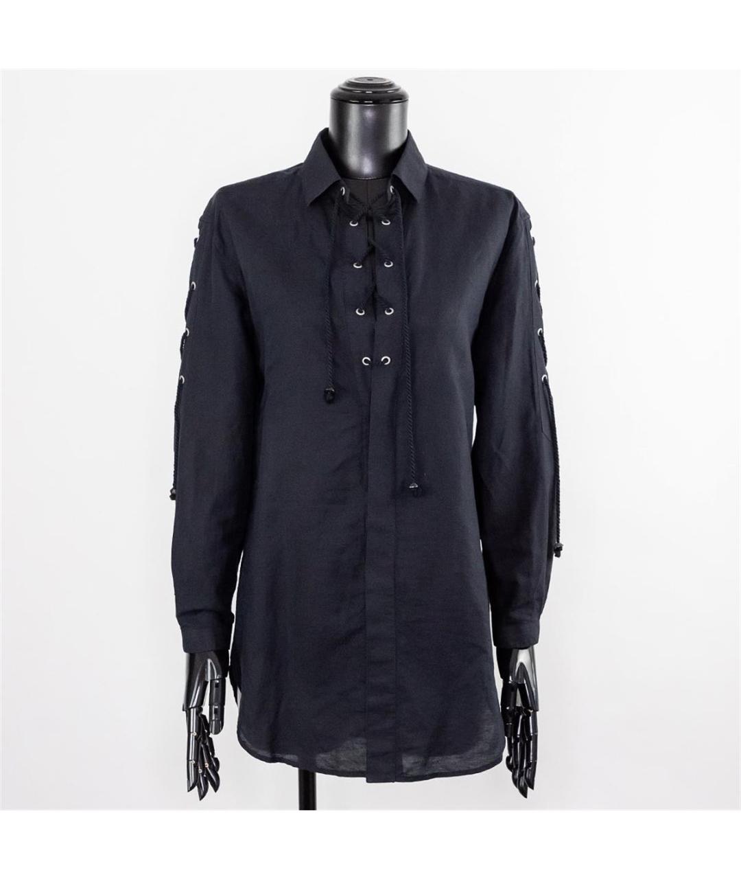SAINT LAURENT Черная льняная рубашка, фото 4