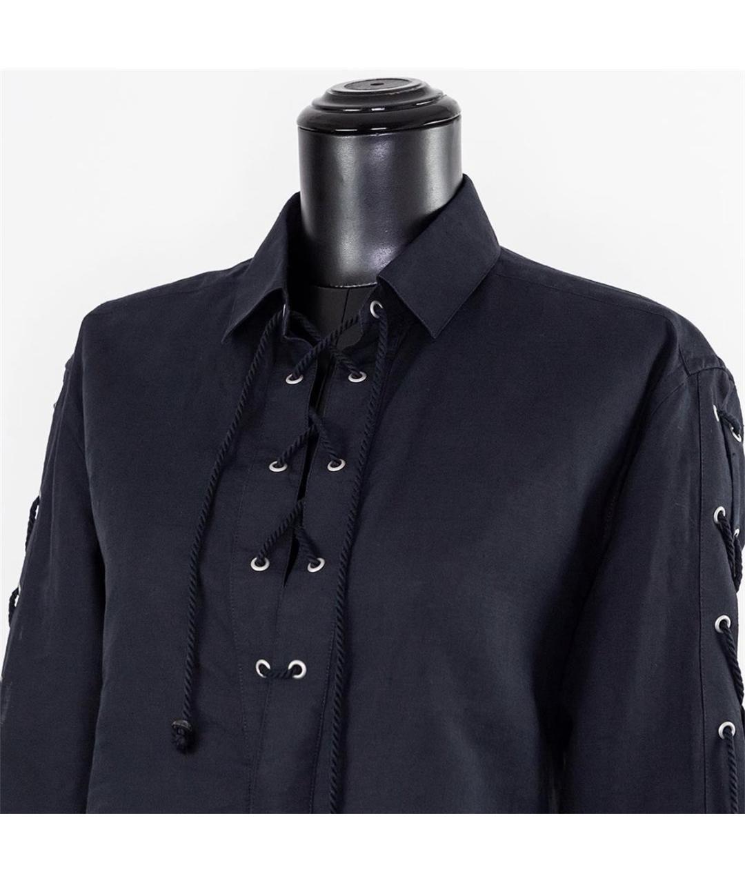 SAINT LAURENT Черная льняная рубашка, фото 3