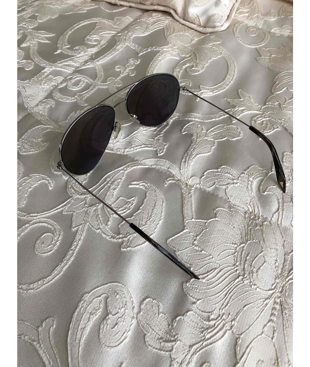 VICTORIA BECKHAM Серебряные металлические солнцезащитные очки, фото 3