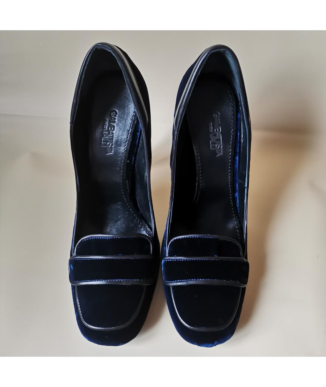 GIAMBATTISTA VALLI Темно-синие бархатные туфли, фото 3