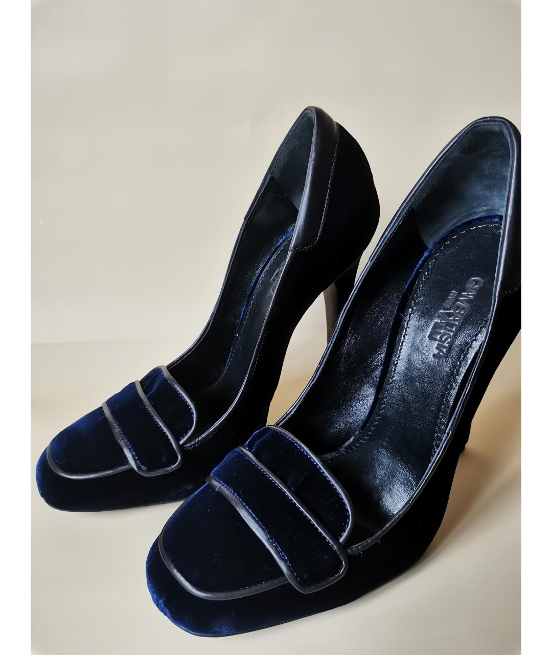 GIAMBATTISTA VALLI Темно-синие бархатные туфли, фото 2