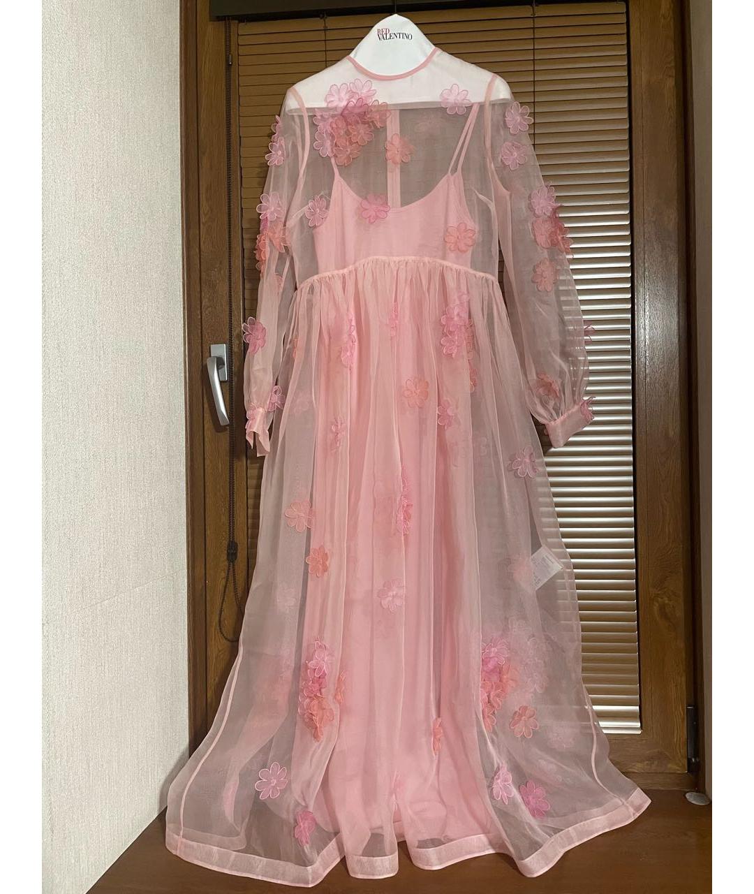 RED VALENTINO Розовое шелковое вечернее платье, фото 2