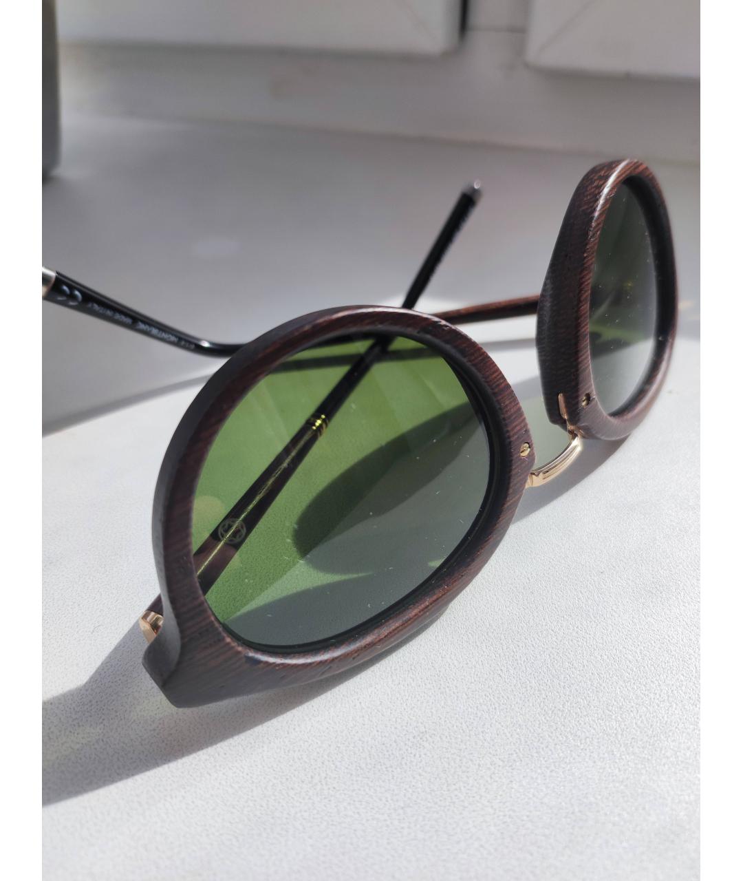 MONTBLANC Коричневые деревянные солнцезащитные очки, фото 4