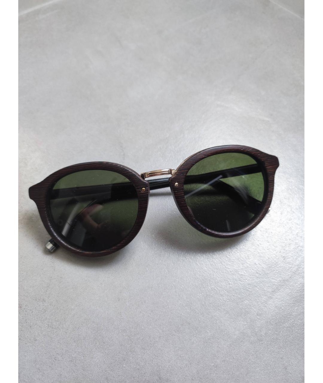 MONTBLANC Коричневые деревянные солнцезащитные очки, фото 9